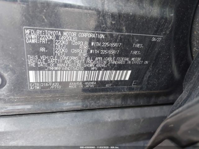 2022 TOYOTA RAV4 HYBRID JTMRWRFV4ND154210 Photo 8