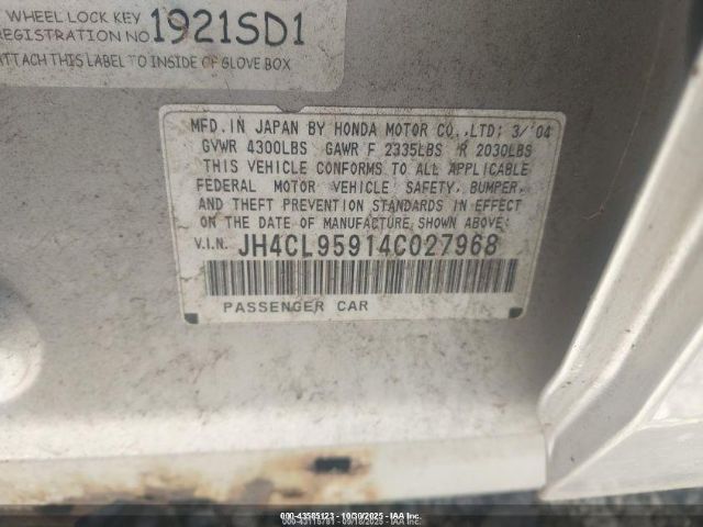 2004 ACURA TSX JH4CL95914C027968 Photo 8