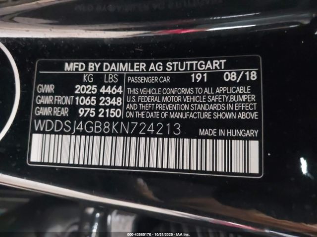 2019 MERCEDES-BENZ CLA 250 WDDSJ4GB8KN724213 Photo 8