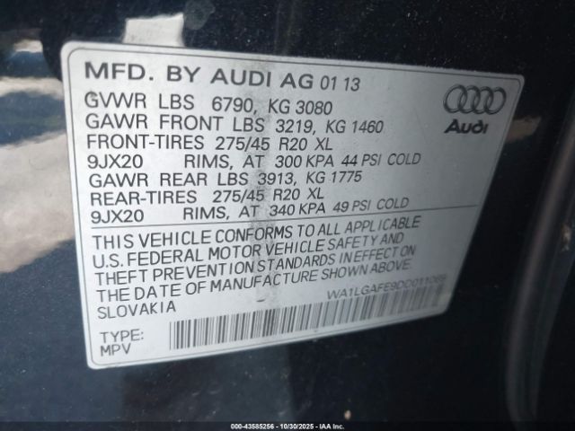2013 AUDI Q7 WA1LGAFE9DD011069 Photo 8