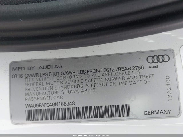 2016 AUDI A6 WAUGFAFC4GN168948 Photo 8