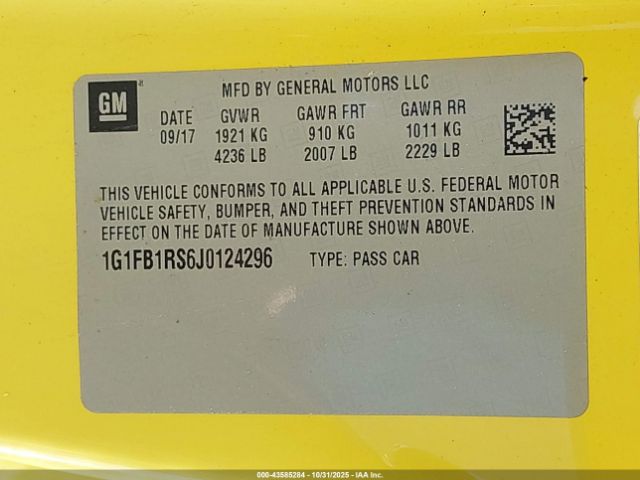 2018 CHEVROLET CAMARO 1G1FB1RS6J0124296 Photo 8