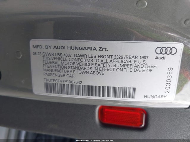 2023 AUDI TT ROADSTER TRUTECFV7P1007542 Photo 8