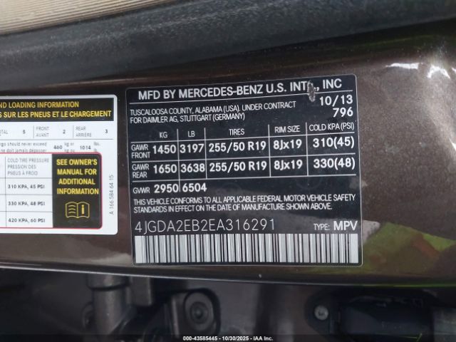 2014 MERCEDES-BENZ ML 350 BLUETEC 4JGDA2EB2EA316291 Photo 8