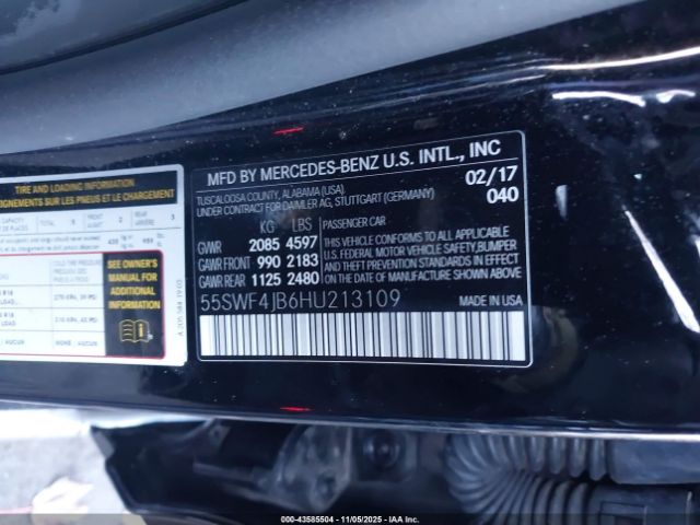 2017 MERCEDES-BENZ C 300 55SWF4JB6HU213109 Photo 8