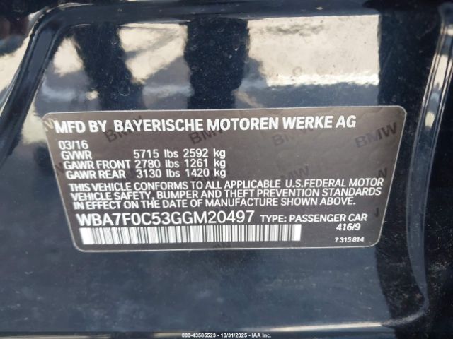 2016 BMW 750I WBA7F0C53GGM20497 Photo 8