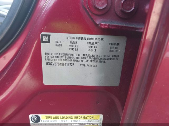 2009 SATURN AURA 1G8ZV57B19F118723 Photo 8