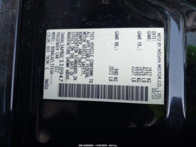 2016 NISSAN ALTIMA 1N4AL3AP8GC110947 Photo 8