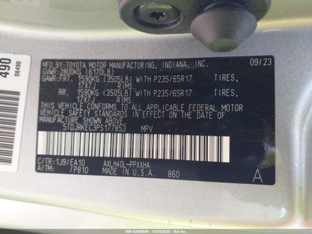 2023 TOYOTA SIENNA 5TDJRKEC3PS177853 Photo 8