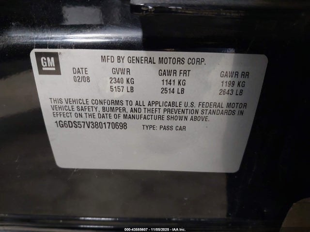 2008 CADILLAC CTS 1G6DS57V380170698 Photo 8