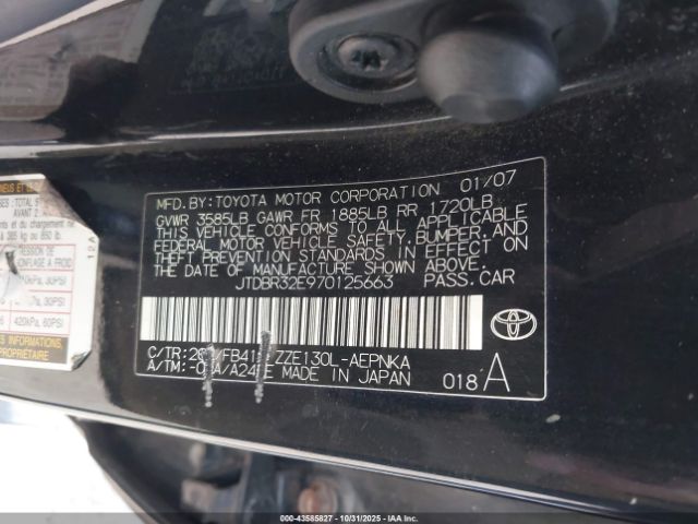 2007 TOYOTA COROLLA JTDBR32E970125663 Photo 8