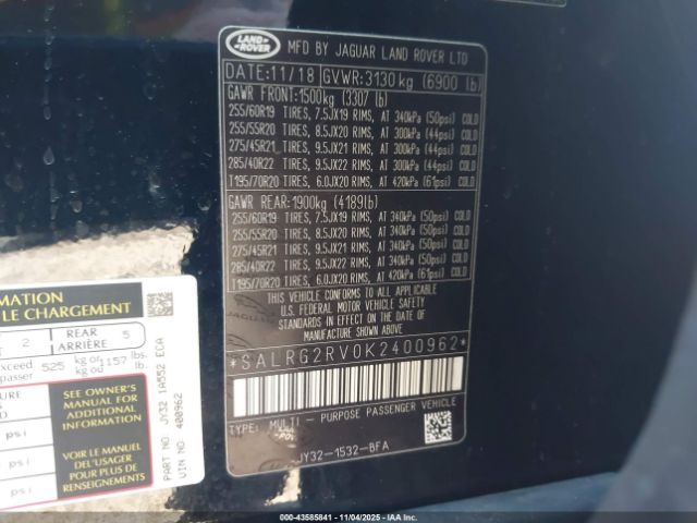 2019 LAND ROVER DISCOVERY SALRG2RV0K2400962 Photo 8