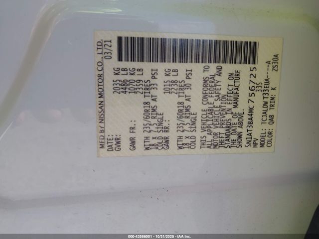 2021 NISSAN ROGUE 5N1AT3BA4MC756725 Photo 8