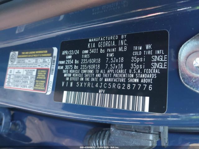 2024 KIA SORENTO 5XYRL4JC5RG287776 Photo 8