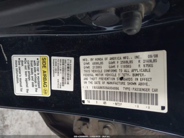 2009 ACURA TL 19UUA86509A004994 Photo 8
