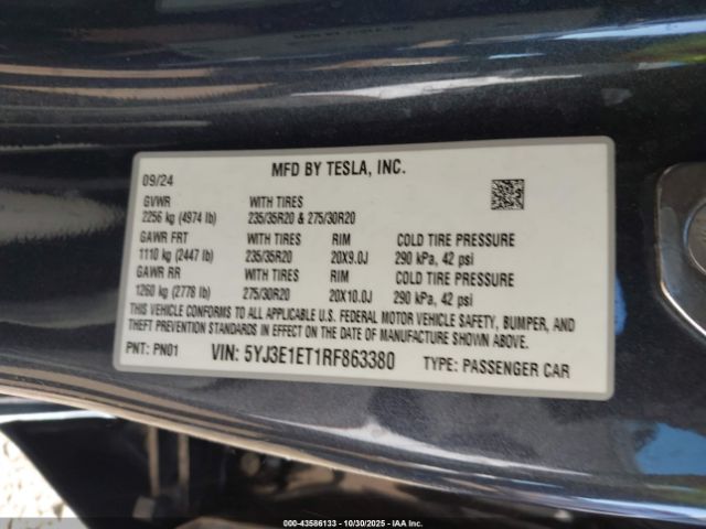 2024 TESLA MODEL 3 5YJ3E1ET1RF863380 Photo 8