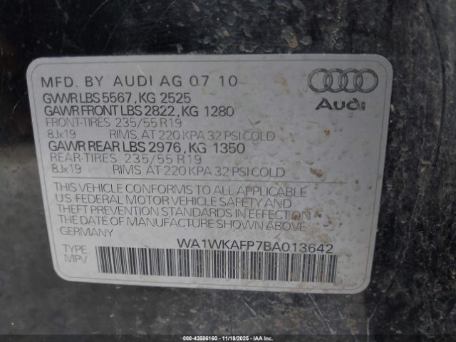2011 AUDI Q5 WA1WKAFP7BA013642 Photo 8