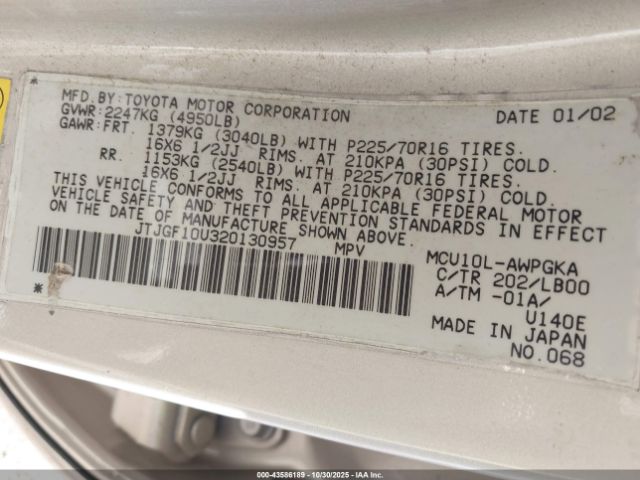 2002 LEXUS RX 300 JTJGF10U320130957 Photo 8