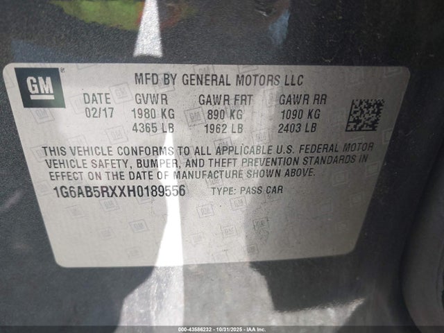 2017 CADILLAC ATS 1G6AB5RXXH0189556 Photo 8