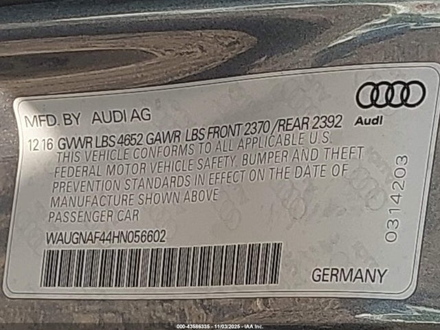 2017 AUDI A4 WAUGNAF44HN056602 Photo 8