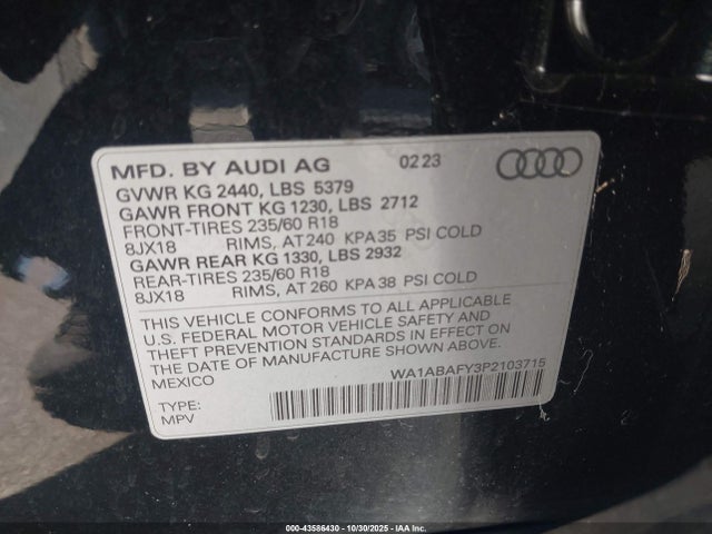 2023 AUDI Q5 WA1ABAFY3P2103715 Photo 8