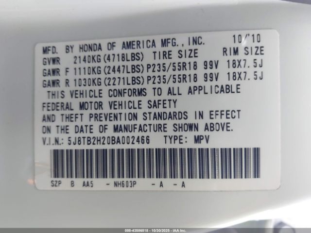 2011 ACURA RDX 5J8TB2H20BA002466 Photo 8