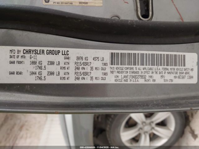 2011 JEEP COMPASS 1J4NF1FB4BD279932 Photo 8