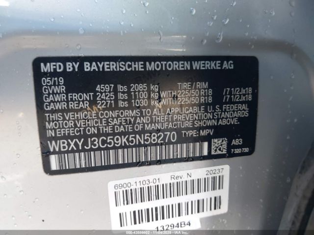 2019 BMW X2 WBXYJ3C59K5N58270 Photo 8