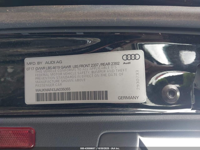 2018 AUDI A4 WAUKMAF43JA035055 Photo 8