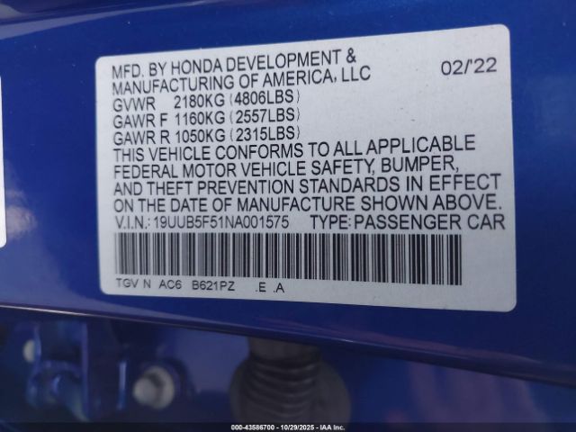 2022 ACURA TLX 19UUB5F51NA001575 Photo 8