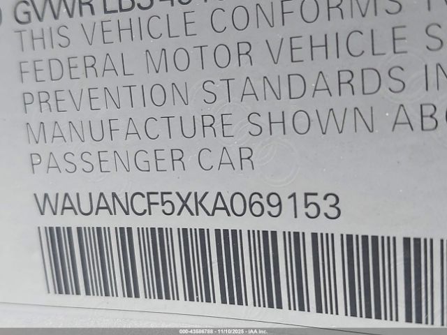 2019 AUDI A5 WAUANCF5XKA069153 Photo 8