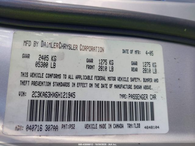 2006 CHRYSLER 300C 2C3KA63HX6H121945 Photo 8