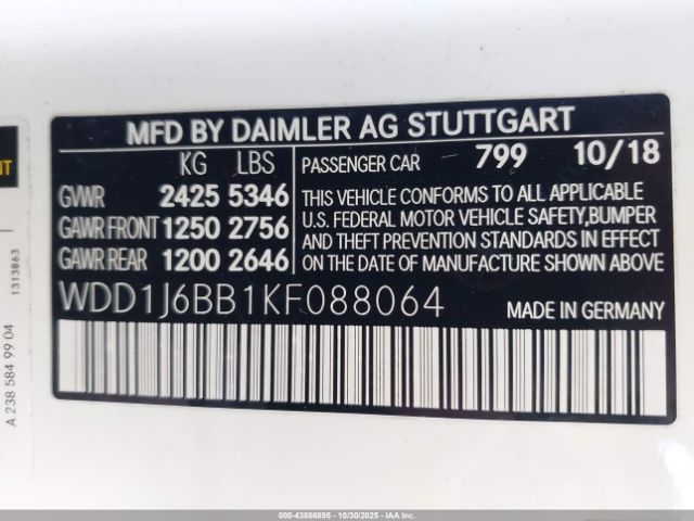 2019 MERCEDES-BENZ AMG E 53 WDD1J6BB1KF088064 Photo 8