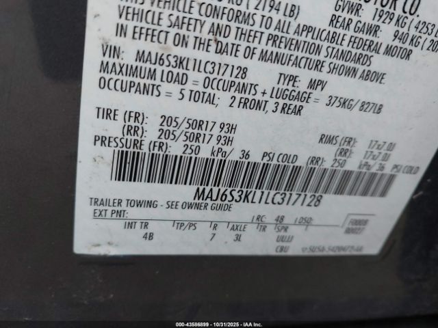 2020 FORD ECOSPORT MAJ6S3KL1LC317128 Photo 8