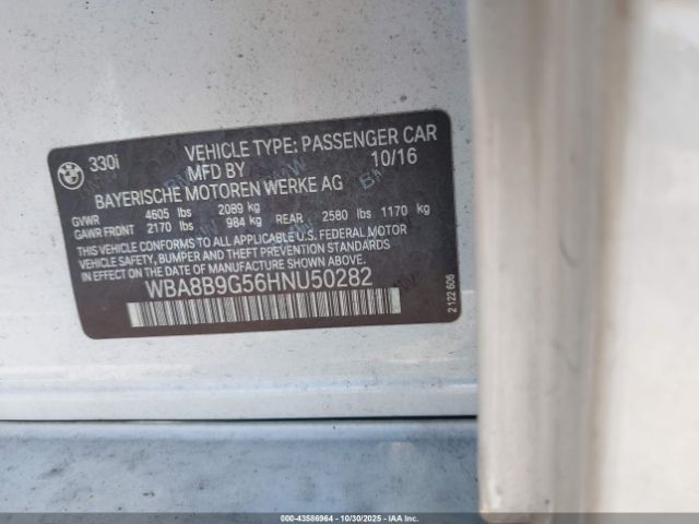 2017 BMW 330I WBA8B9G56HNU50282 Photo 8