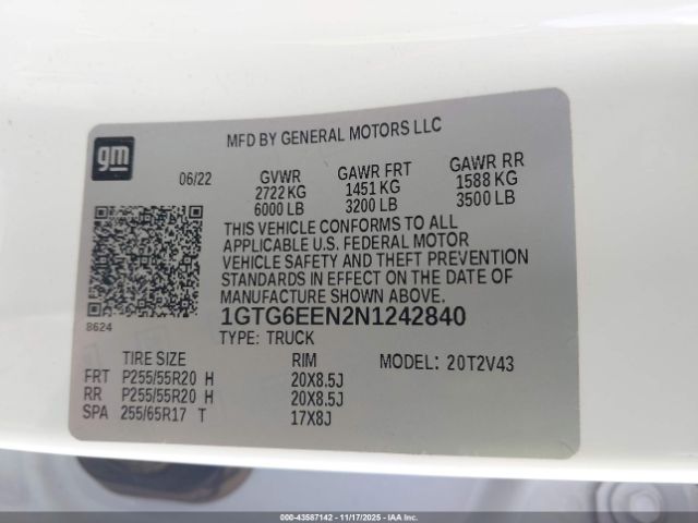 2022 GMC CANYON 1GTG6EEN2N1242840 Photo 8