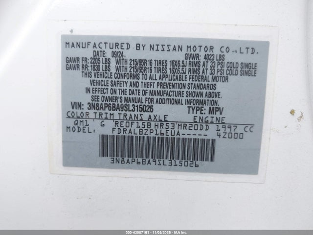 3N8AP6BA9SL315026 Nissan Kicks S Fwd