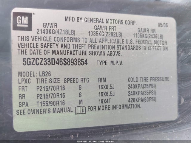 2006 SATURN VUE 5GZCZ33D46S893854 Photo 8