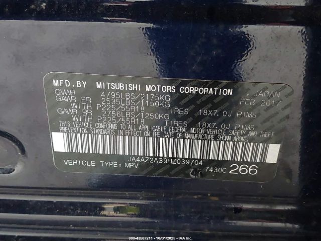 2017 MITSUBISHI OUTLANDER JA4AZ2A39HZ039704 Photo 8