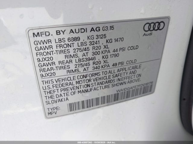 2015 AUDI Q7 WA1DGAFE7FD019176 Photo 8