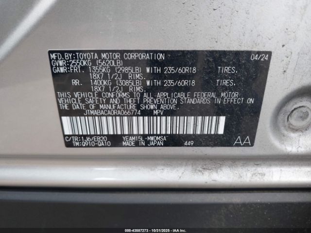 2024 TOYOTA BZ4X JTMABACA0RA066774 Photo 8