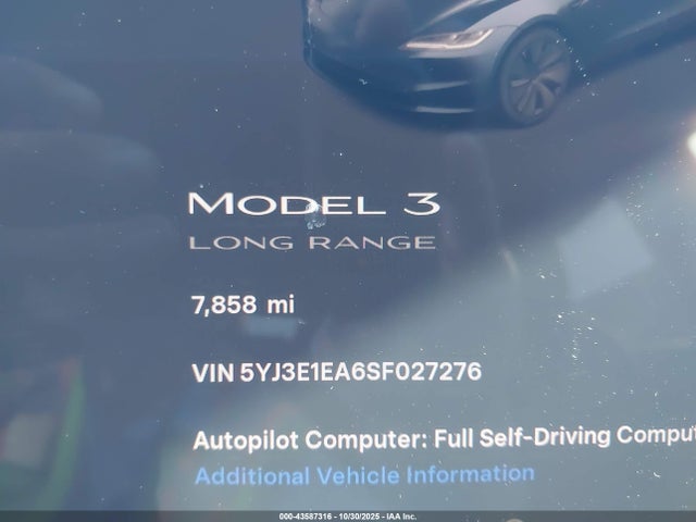 2025 TESLA MODEL 3 5YJ3E1EA6SF027276 Photo 6