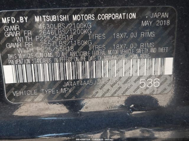 2018 MITSUBISHI ECLIPSE CROSS JA4AT4AA5JZ066545 Photo 8