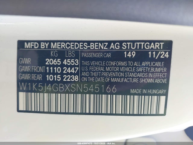 W1K5J4GBXSN545166 Mercedes-Benz Cla 250 Coupe