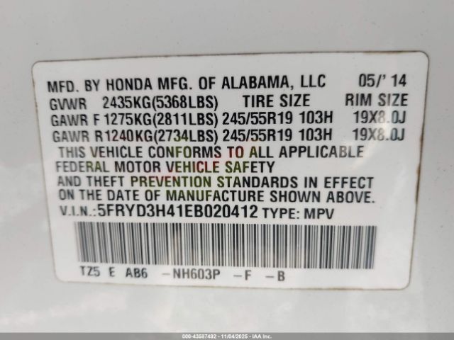 2014 ACURA MDX 5FRYD3H41EB020412 Photo 8