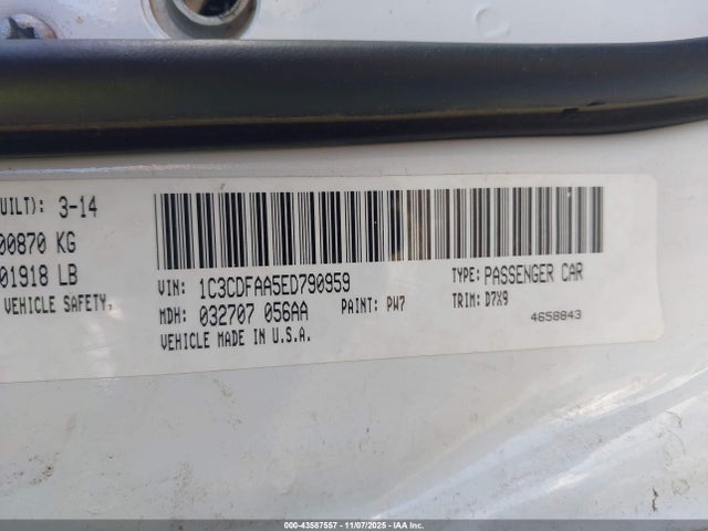 1C3CDFAA5ED790959 Dodge DART SE
