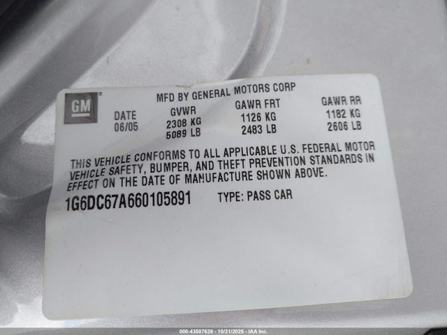 2006 CADILLAC STS 1G6DC67A660105891 Photo 8