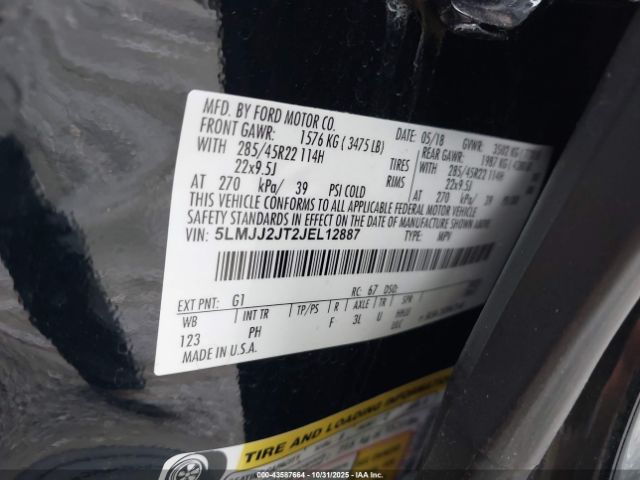 2018 LINCOLN NAVIGATOR 5LMJJ2JT2JEL12887 Photo 8