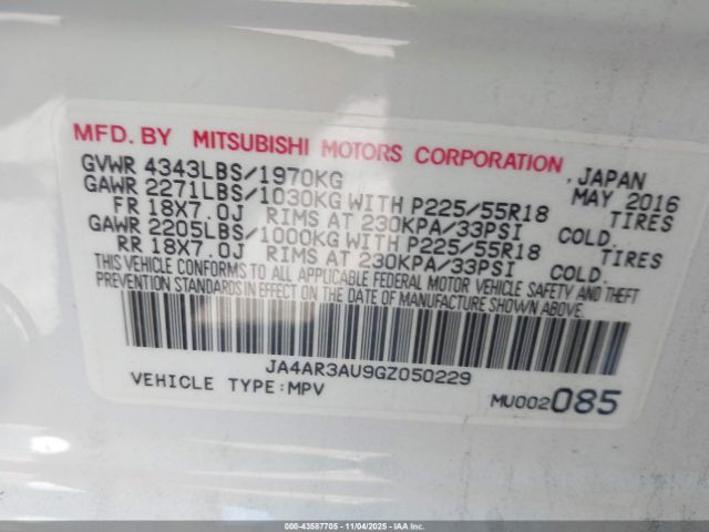 2016 MITSUBISHI OUTLANDER SPORT JA4AR3AU9GZ050229 Photo 8