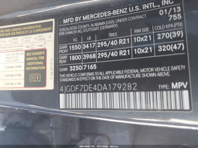 2013 MERCEDES-BENZ GL 550 4JGDF7DE4DA179282 Photo 8